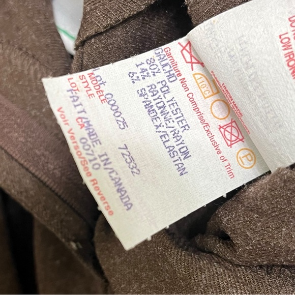 Joseph Ribkoff Brown Pleated Gaucho Pants Vintage Size 8 - Picture 6 of 12